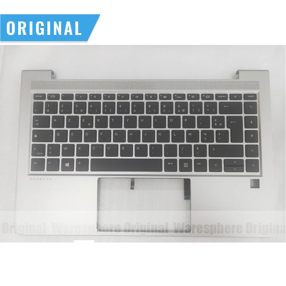 Imagem -03 - Original Palmrest Top Cover Upper Case para hp Probook 440 g8 com fr Backlit kb com Finger Hole Silver Novo