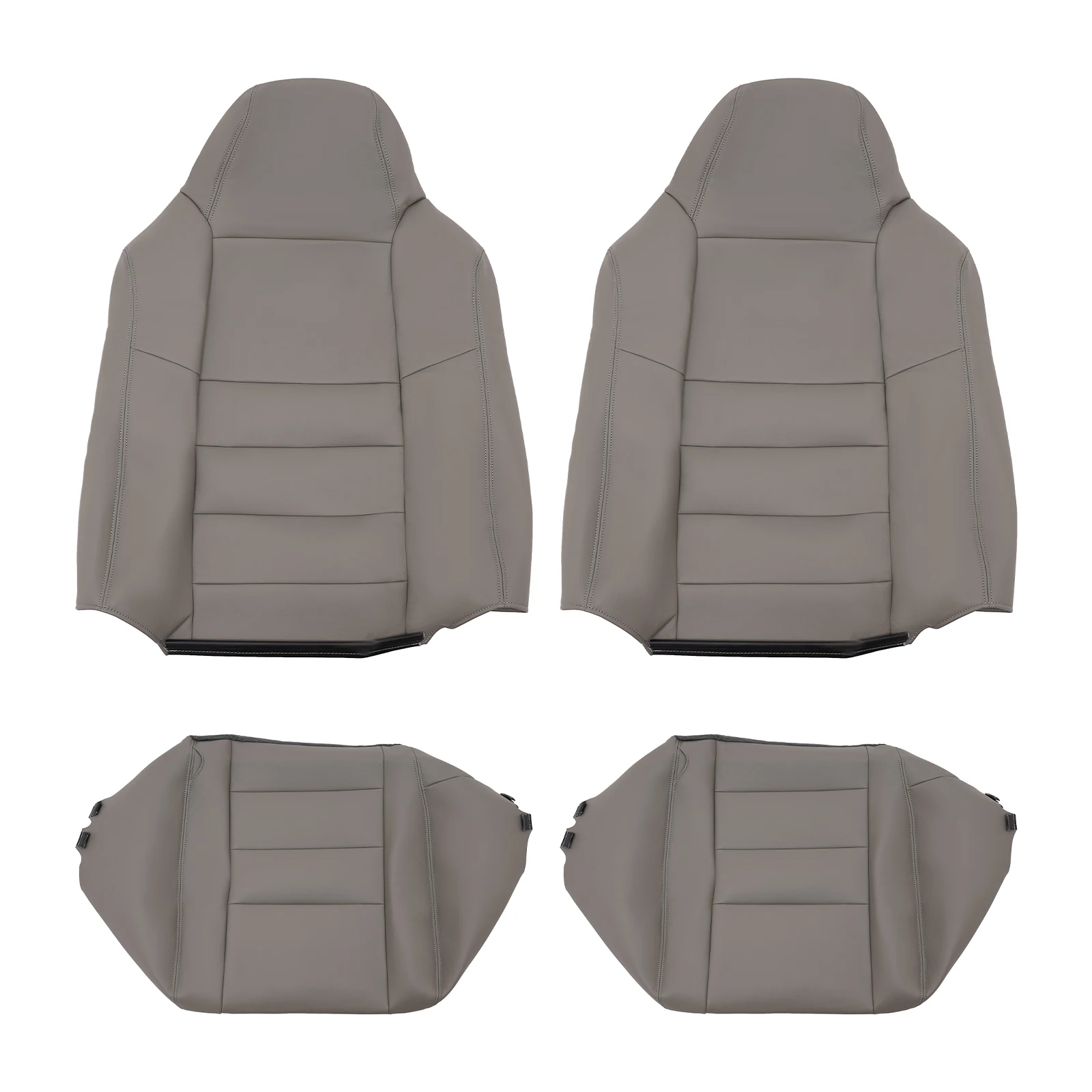 Driver Passenger Grey Car Seat Covers For Ford F250 F350 Lariat XL FX4 XLT 2002-2007