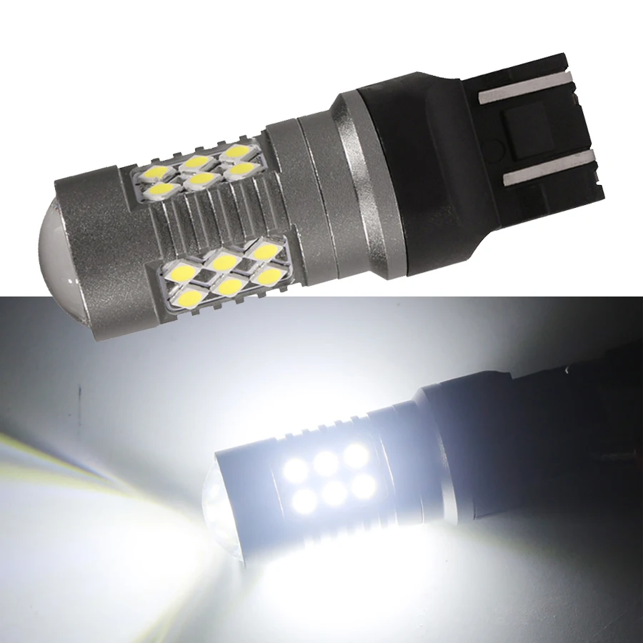 1szt T20 DRL 7443 W21/5W Lampa LED Do Lada Vesta Granta Renault Duster Kangoo Światła do jazdy dziennej Rozmiar+DHO Biały 12-24V