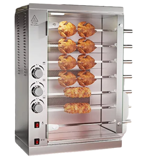 3/5/7/6/8 Fork Popular Selling Gas Chicken Rotisserie Oven With 360 Degree Rotating