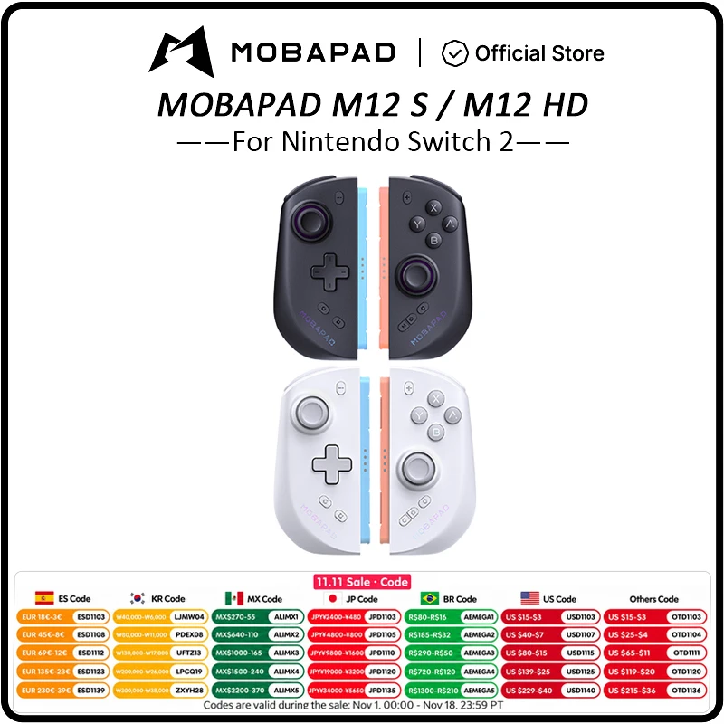 MOBAPAD M12 HD / M12 S Wireless Joypad for Nintendo Switch 2 With TMR Joystick Mechanical Buttons Remap Macro Gamepad