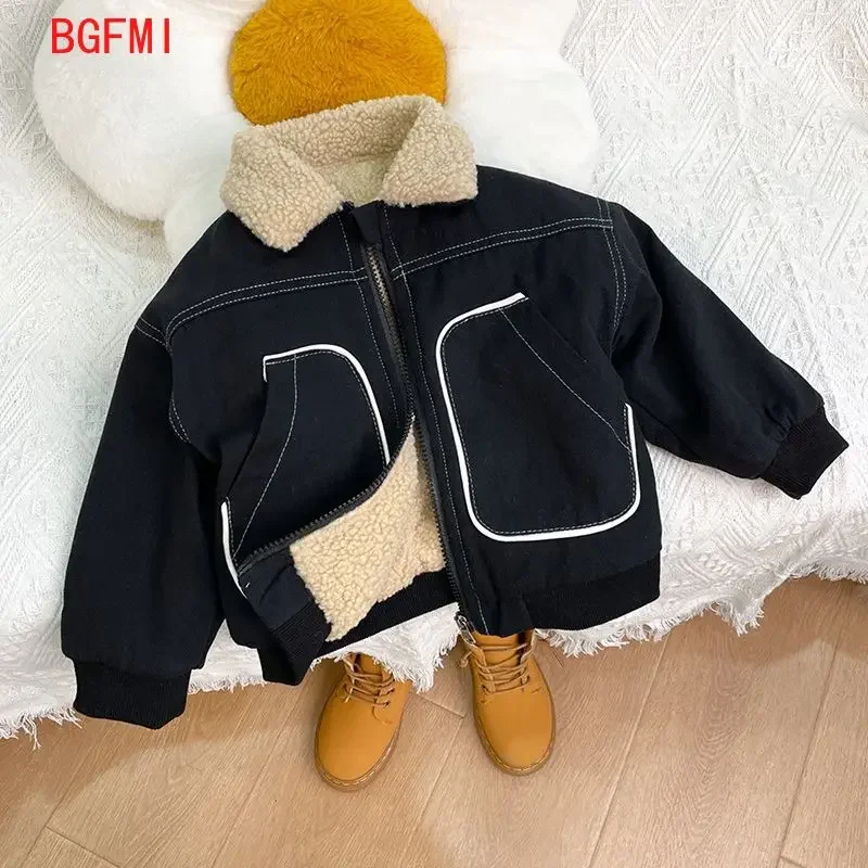 Children\'s Clothing Korean Kids Winter Clothes for Girls Plush Baby Coats Autumn Fashion Jacket for Boy Warm Kid Outerwear 0-5Y