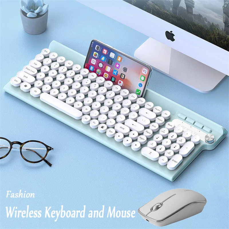 

Fashion Rechargeable Wireless Keyboard And Mouse Combo Silent Keyboard And Mouse Set For Laptop Desktop PC Tablet Office Keypad