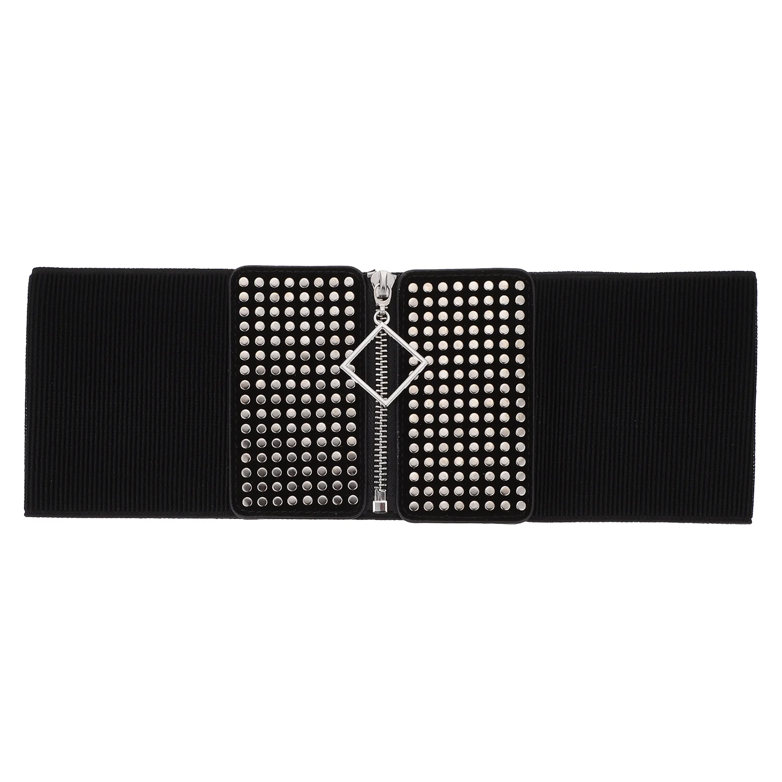 

1Pcs Elastic PU Waist Belt Rivet Cinch Belt Fashion Wide Waist Corset Trainer Body Shaper Slimming Alloy Waistband for Ladies