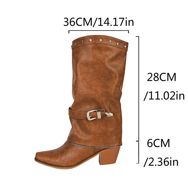 Girseaby2025 النساء تنورة منتصف العجل الأحذية ساحة تو 6 سنتيمتر كتلة الكعوب سحب على حجم كبير 48 49 50 US16 أحمر أصفر بني