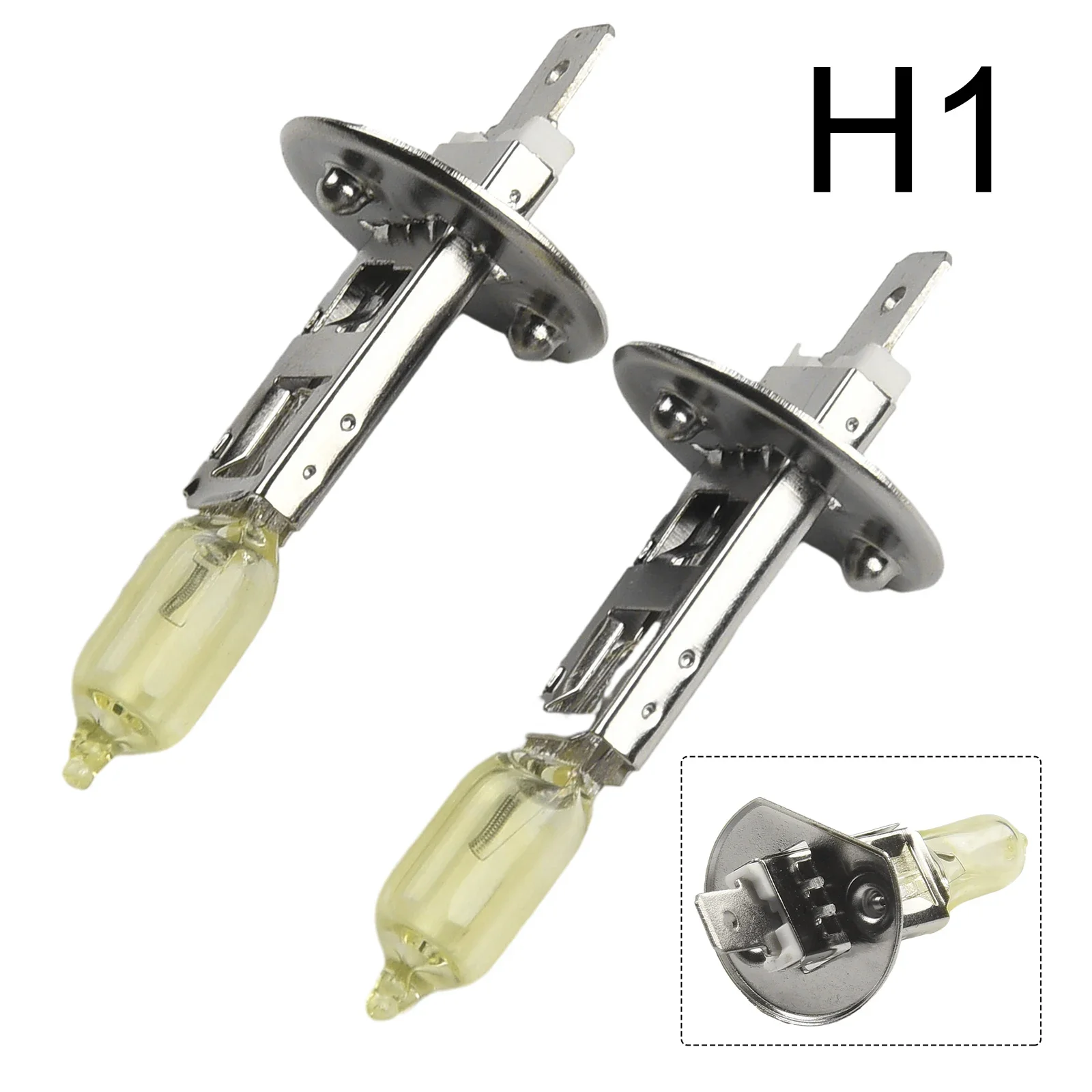 

2pcs Car Headlights Car Halogen Lamp Super Bright Gold Light H1 100W 2000LM 100W 3000K 12V-24V DC Yellow Light Accessories