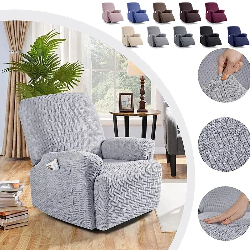 Split Recliner Sofa Cover Elastic Spandex Lazy Boy Armchair Covers Solid Color Recliner Chair Slipcovers Furniture Protector