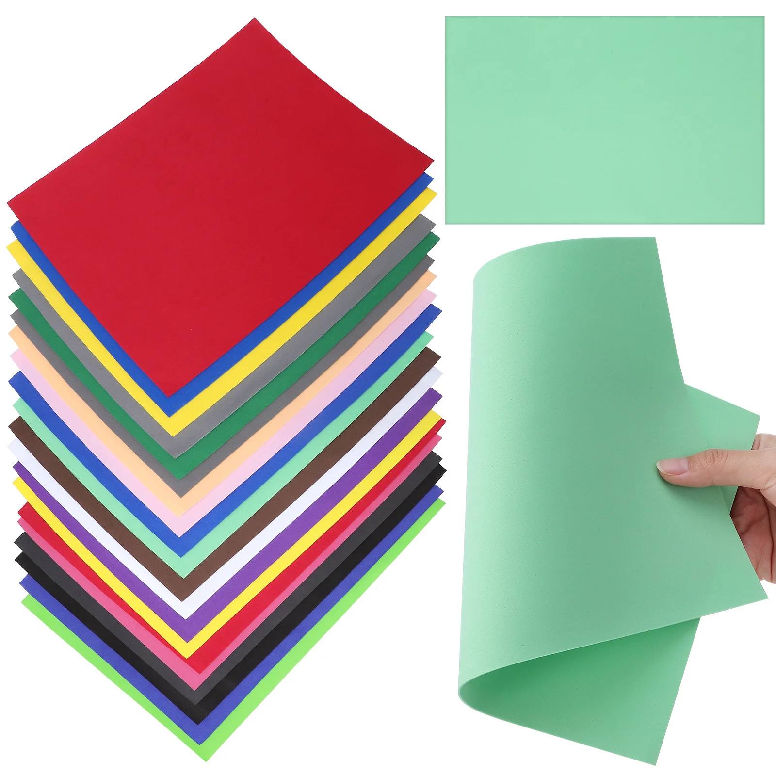 

20Pcs Foam Sheets Craft Supplies 2Mm Thickness A4 Multicolor Foam Paper for DIY School Crafting Scrapbooking Decor