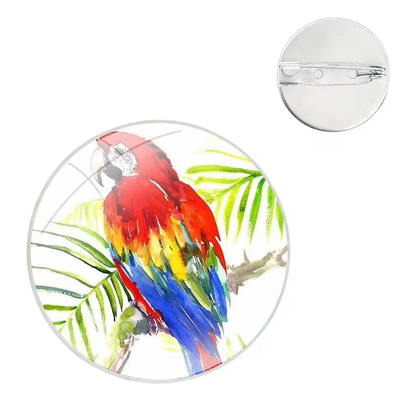 Macaw Parrot Bird Watercolor Pin Icons Brooch Jewelry Accessories