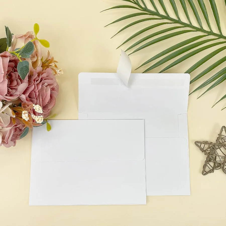 4x6 белые конверты для приглашения Конверт А6 4,75x6,5 дюйма 4X6 Конверты для карт А6 Самозапечатывающиеся конверты для свадеб зеленый