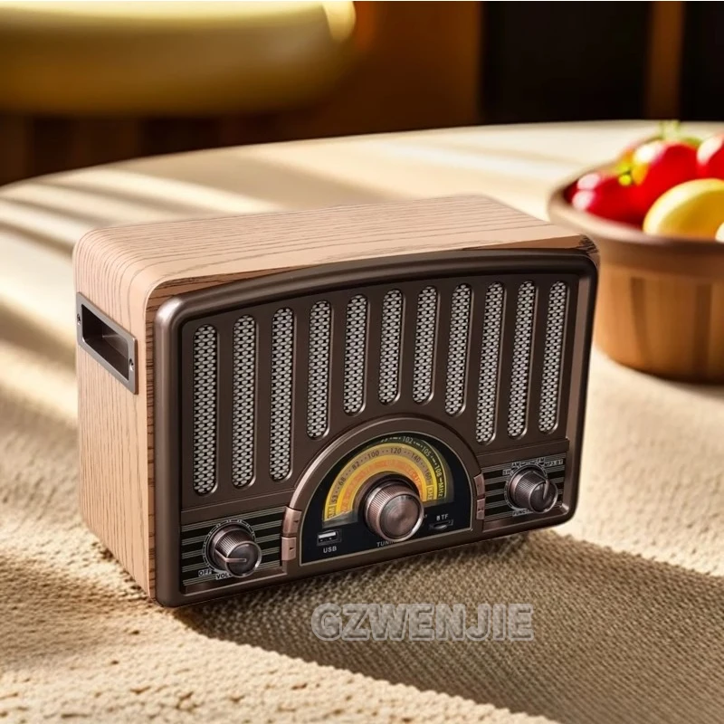 1928 Classical Retro FM AM Desktop Radio Receiver Rechargeable Portable MP3 Radios Stereo 15W Bluetooth Speaker TF USB