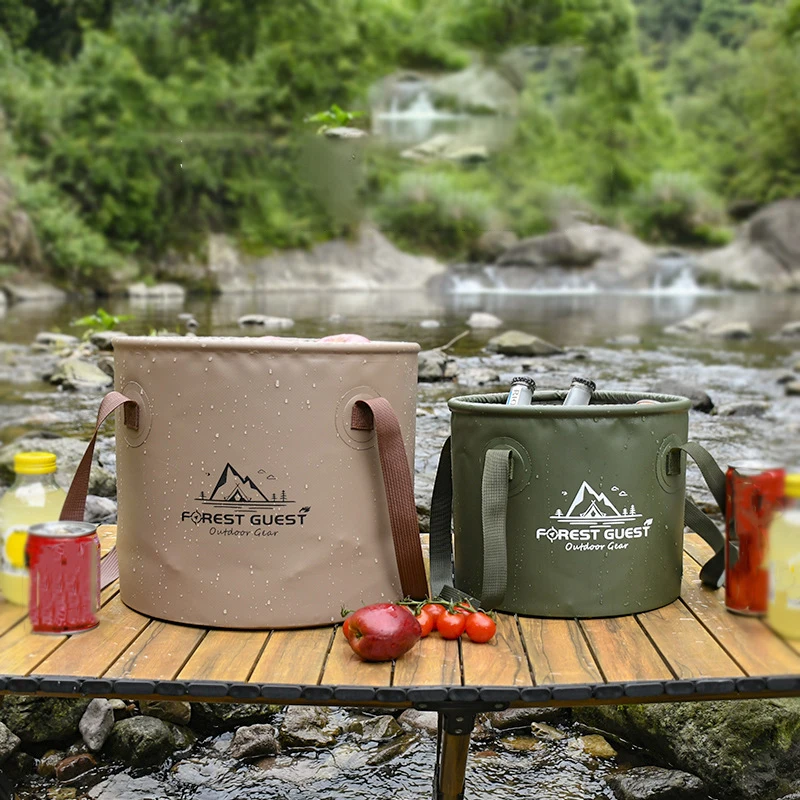 

20L Outdoor Camping Multifunctional PVC Folding Water Bucket Portable Large Capacity 10L Picnic Bucket for Hiking Traveling