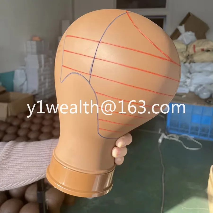 21 22 23 inch PVC mannequin head for cork canvas mannequin wig making display