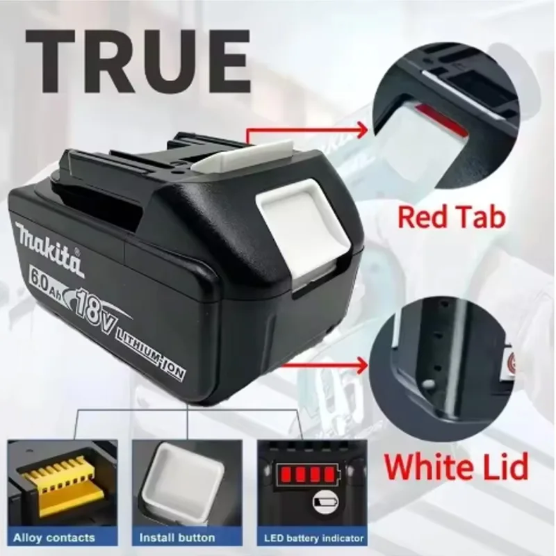 

100% Original Makita battery 18V 6.0Ah rechargeable battery, replacing Makita BL1830B L1840B L1850B L1860B,power tool batter