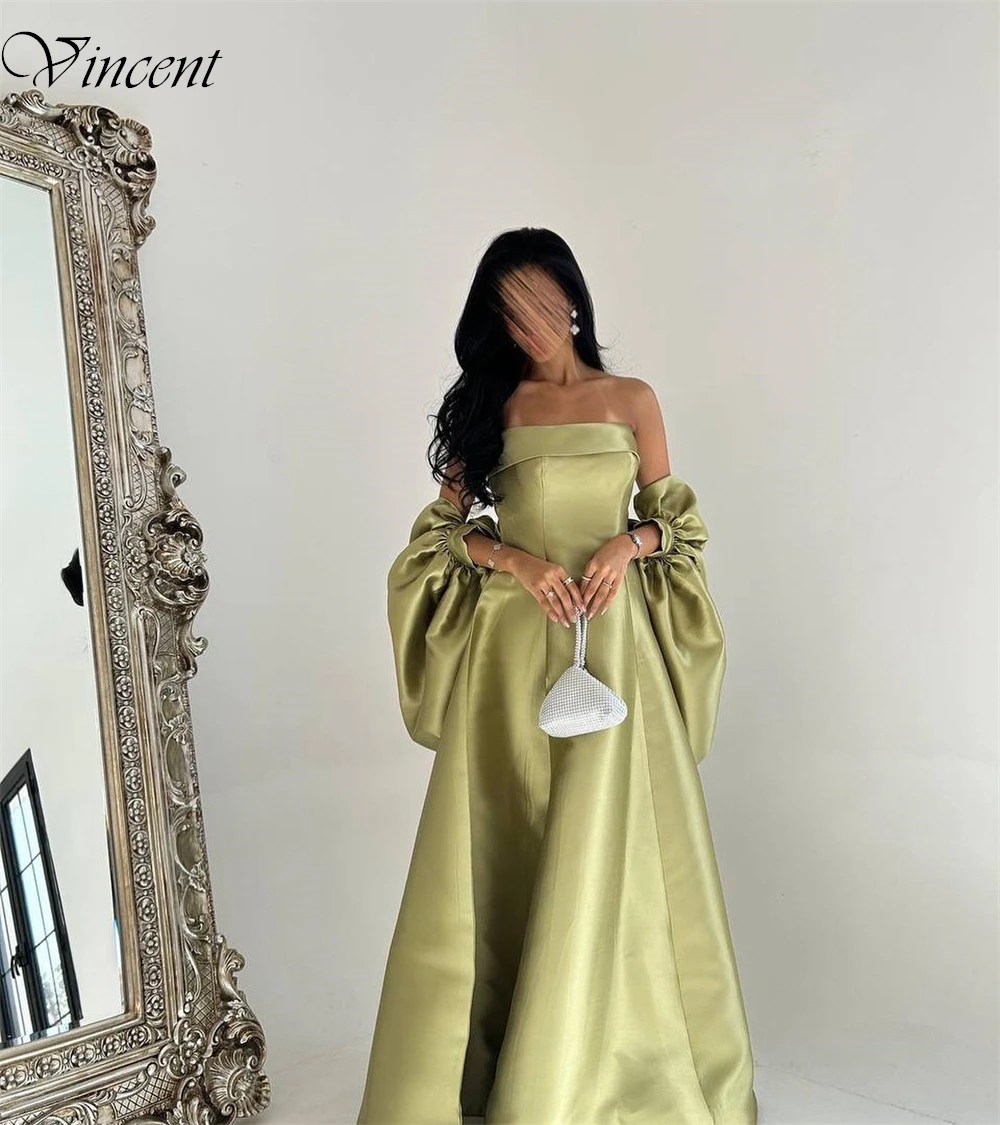 Customized Elegant Satin Evening Dress Modern Style Sleeveless Bespoke Occasion Gowns Classic A-Line Strapless Celebrity Gowns