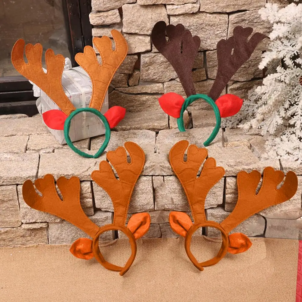 Hair Hoop Christmas Reindeer Antler Rich Color Ultralight Kids Dress Up Christmas Headband Headwear Cosplay Prop