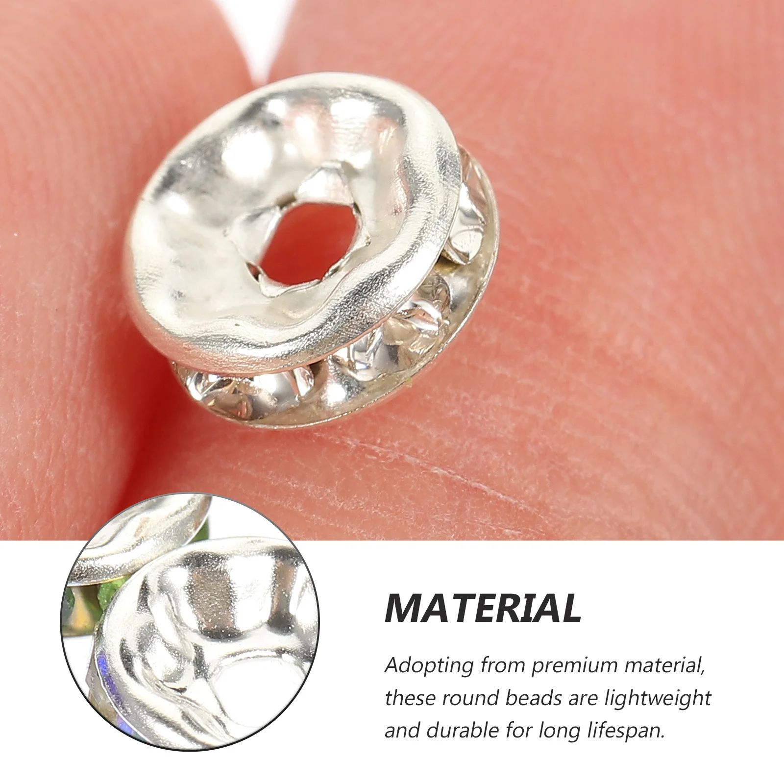 

300pcs Rhinestone Crystal Spacer Beads For Diy Jewelry Making Bracelet Necklace Craft Accessories Loose Beads Decorative