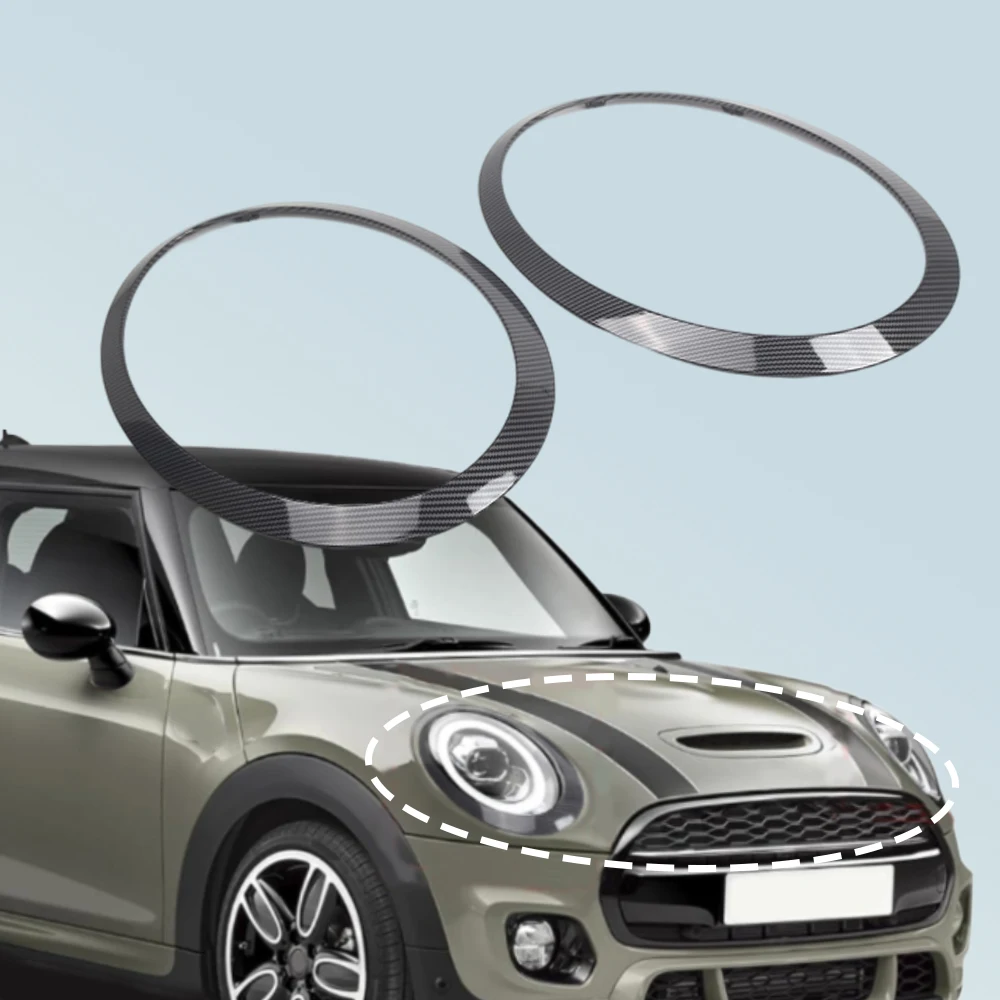 2pcs Headlight Trim Ring Set For MINI Gen3 Cooper F55 Four Door F56 Hatchback F57 Convertible 2014-2018 51137300631