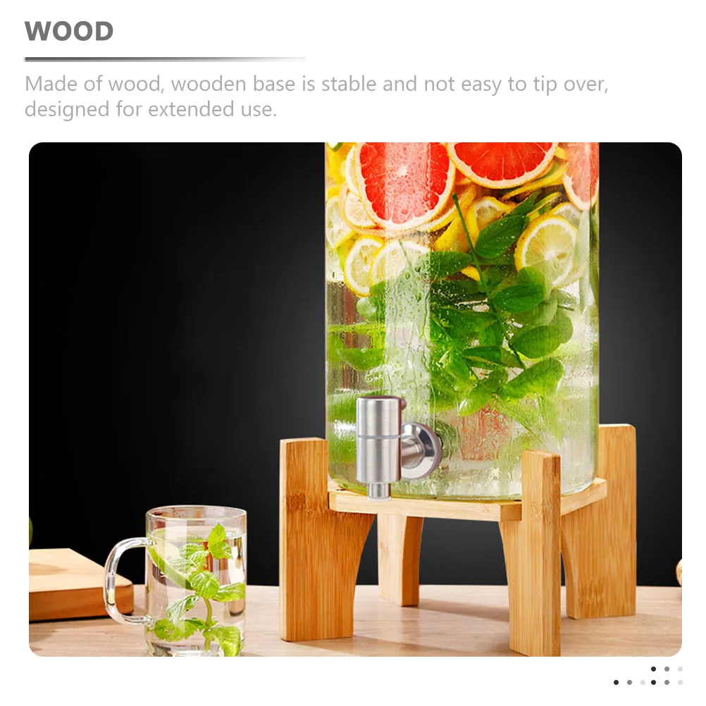 Wood Dispenser Stand Small Square Creative Design for Flower Pot Plant Shelf Indoor Water Beverage Holder Vase Stand