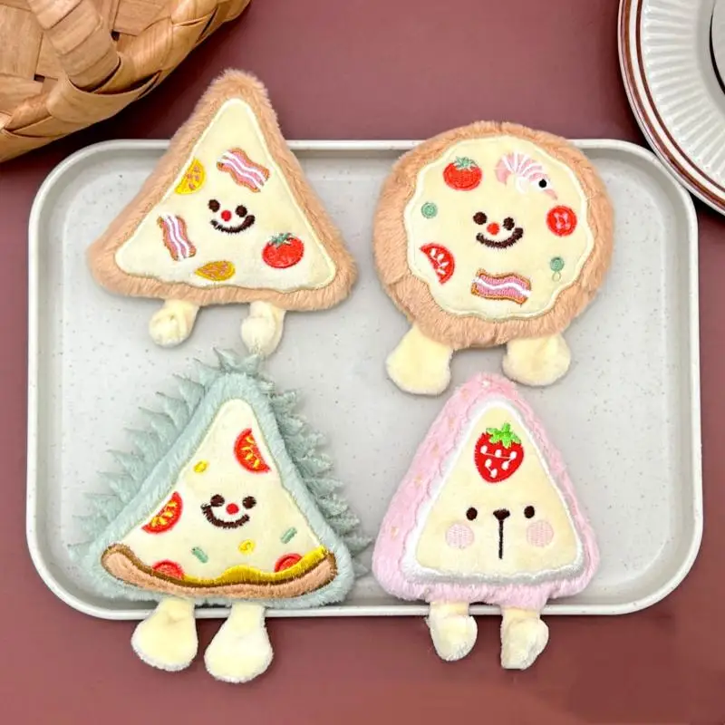 Süße süße Pizza Plüsch Schlüsselanhänger Cartoon simulierte Lebensmittel gefüllte Puppe Anhänger Auto Schlüsselanhänger Rucksack Dekoration Zubehör Geschenke