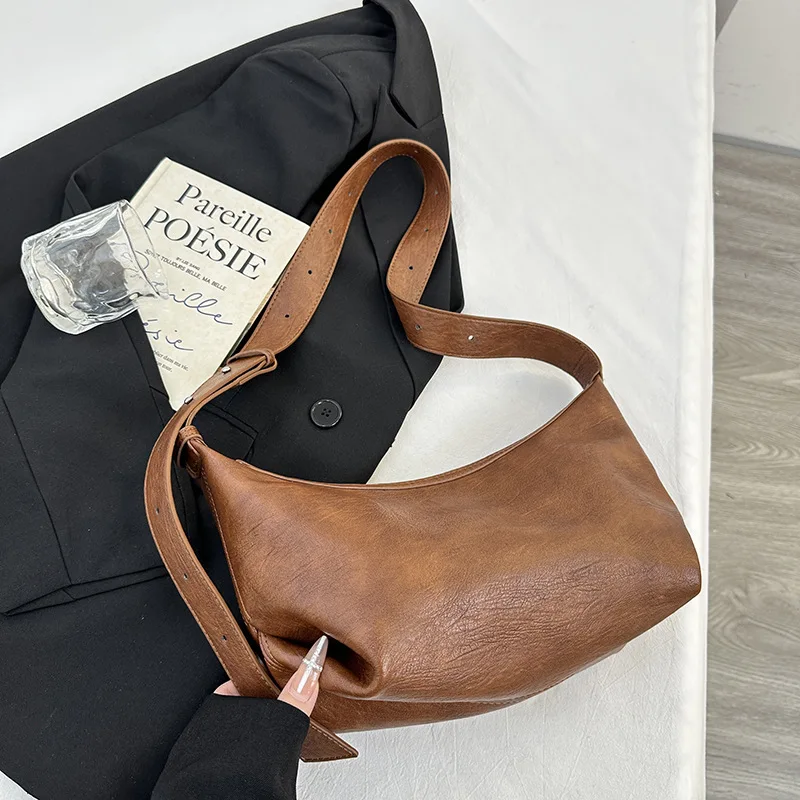 

Нишевая текстурированная сумка через плечо 2025 года, просторная женская сумка через плечо, роскошная сумка-тоут «день-ночь», универсальная сумка-слинг, минималистский стиль