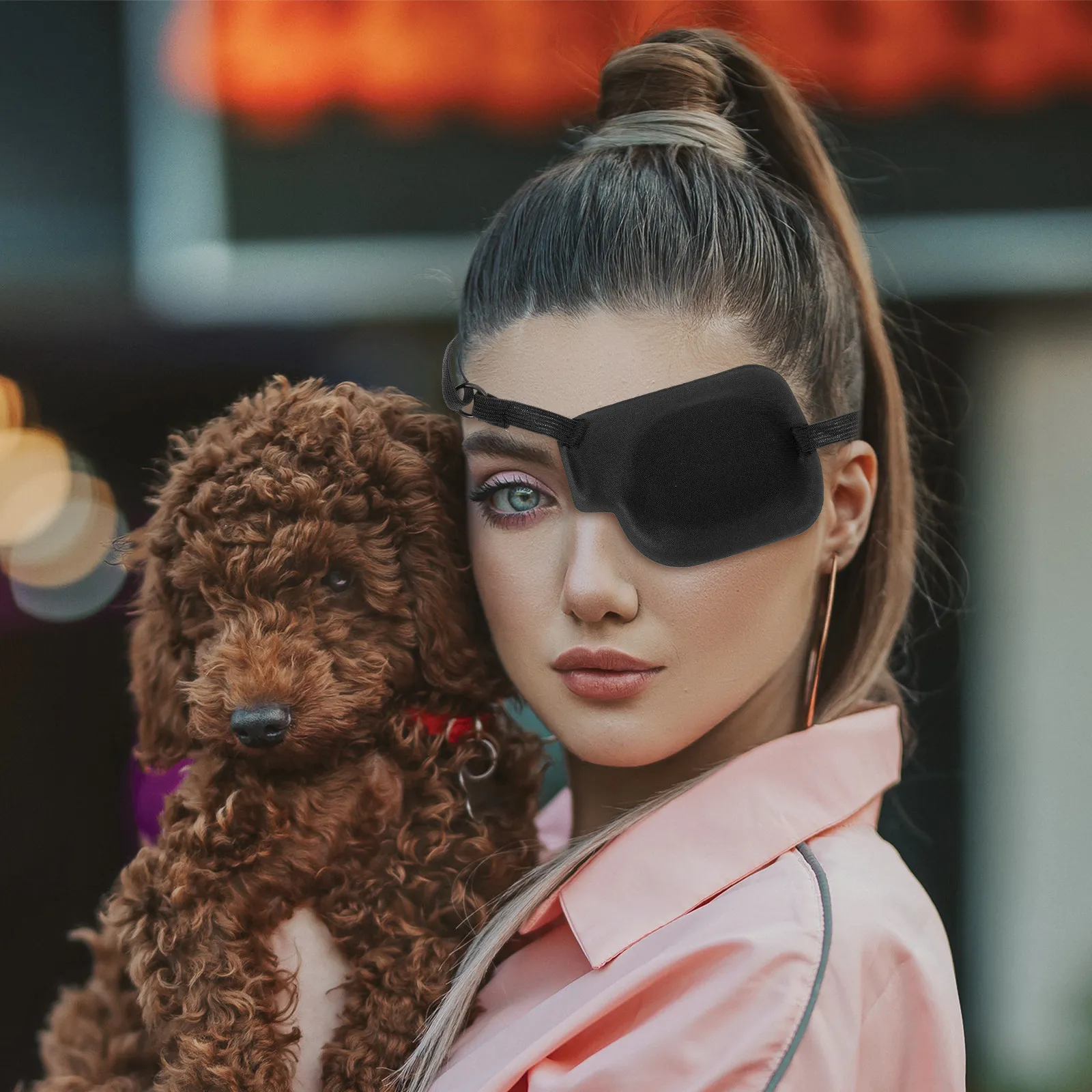 

2Pcs 3D Eye Patches Polyester Strabismus Amblyopia Correction Elastic Adjustable Lazy Eye Masks Adult Kids Single Eye-Patches