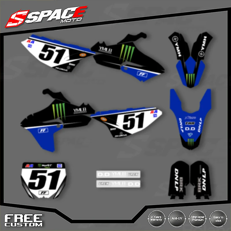 

SPACE For YAMAHA YZ65 YZ 65 2018 2019 2020 2021 Motorcycle Graphics Background Decal Stickers Kits Number Name Custom