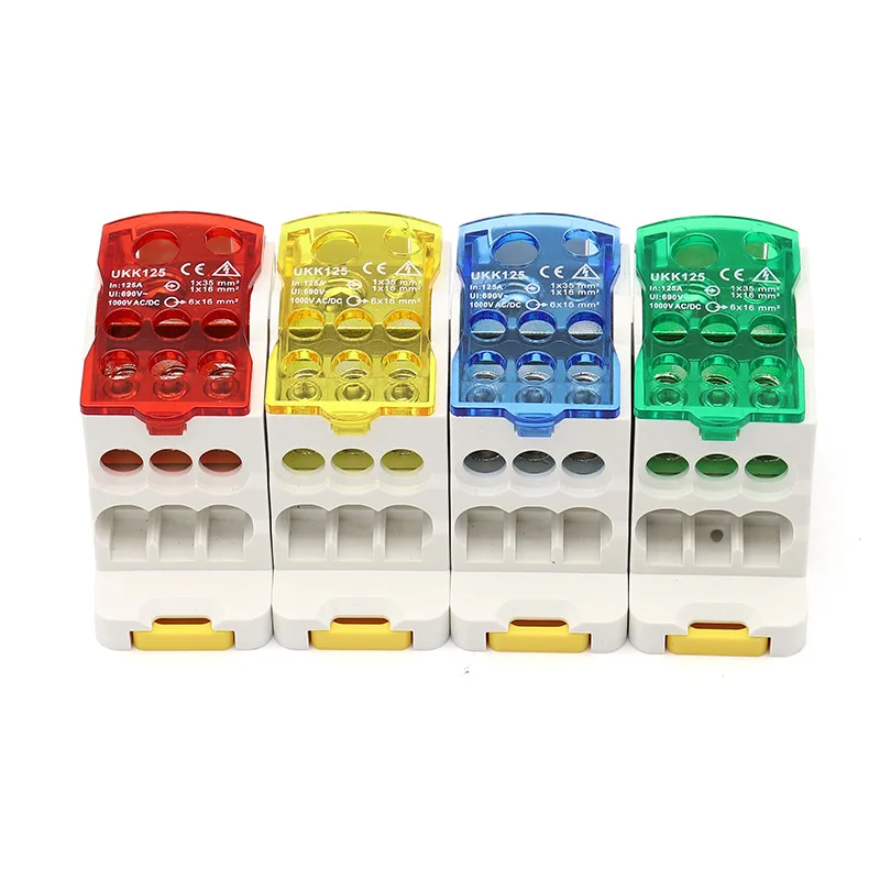 Distribution Box One In Several Out Power Wire Electrical Connector Junction Din Rail Terminal Block UKK 80A/125A/160A/250A/400A