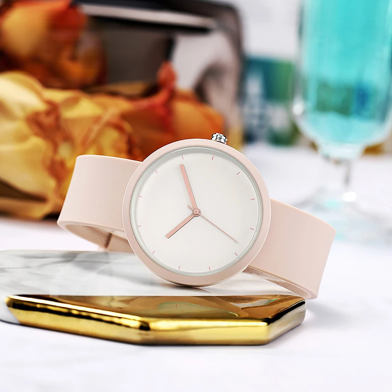 Fashion Creative Simple Stylish Waterproof Quartz Watch Women's Watch Silicone Band Watch Student