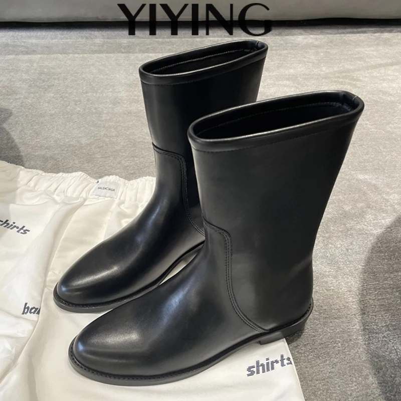 

2025 Mid-tube Western Boots Women's Flat-bottomed Thin Retro Knight Boots Sleeve Commuter Women's Boots Platform Shoes goth