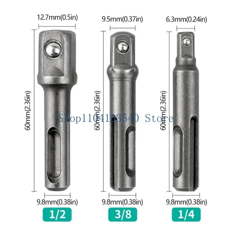02DC 3Pcs Impact Drill Hammer Adapters For Secure And Efficient Bit Replacement