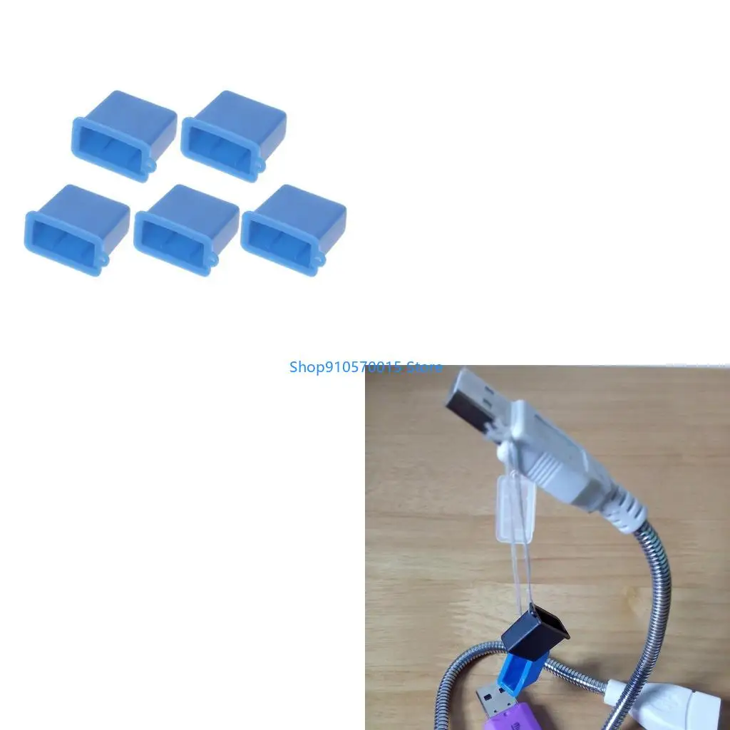 

B95C 5Pcs USB Type A Male Plug Stopper Cap Covers Protector Plastic