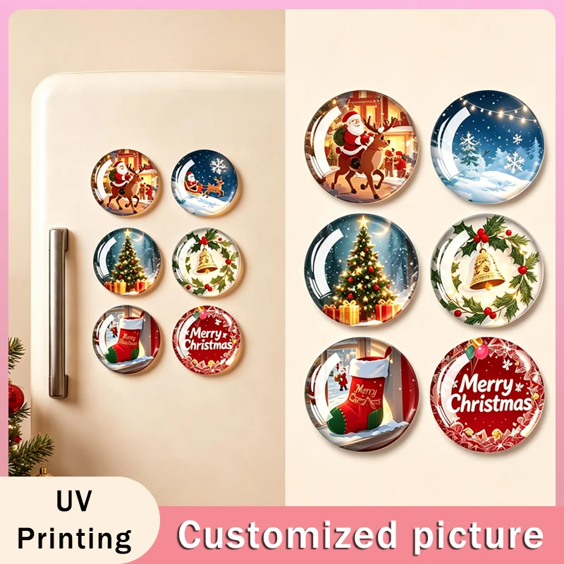 New DIY Wall Accents Patch Sticker Customizable Time Gemstone UV Digital Printing Photo Logo Text Oblate Transparent Glass