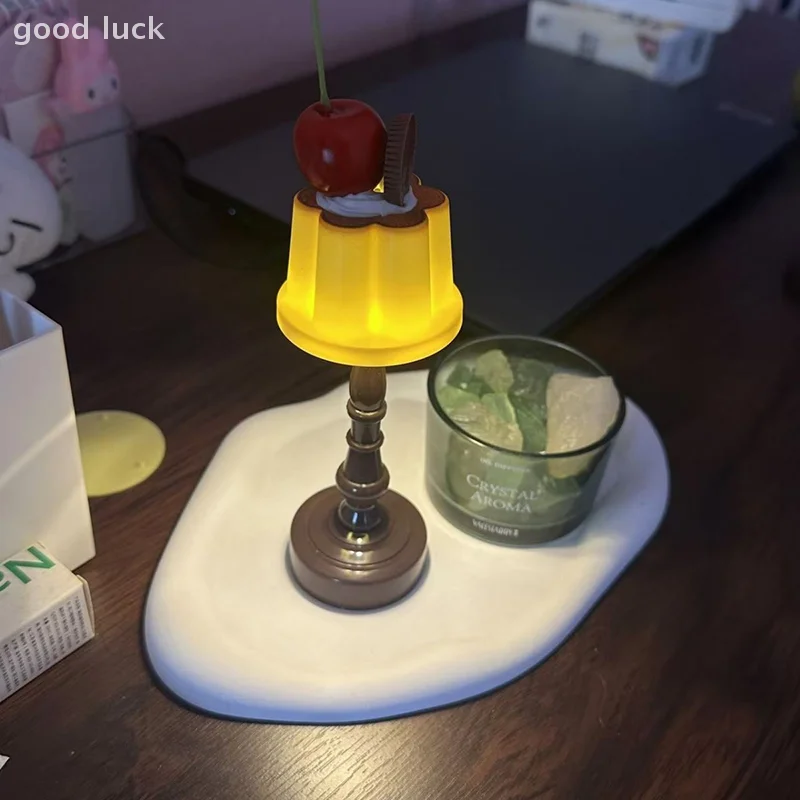 

Retro Pudding Night Light Desktop Decoration Bedroom LED Atmosphere Lamp Bedside Sleep Light Suitable For Gift