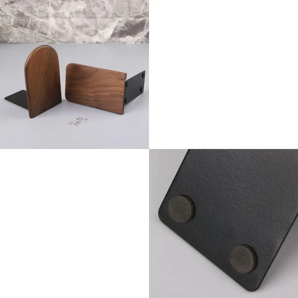 Walnut Desktop Desktop Office Home Bookends Book Ends Stand Holde