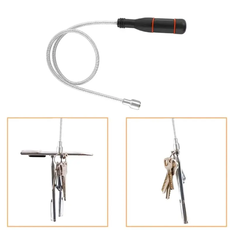 [NEWA76K!】 Telescoping Extendable Magnetic Pick Pickup Tool Set Flexible Bendable Spring Magnet Stick Tray Tools