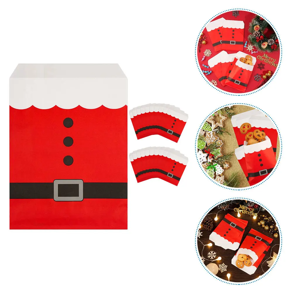 

25Pcs Christmas Candy Bags Kraft Paper Gift Wrapping Goodies Treats Xmas Party Supplies Christmas Gift Bag Xmas Party Favors Bag