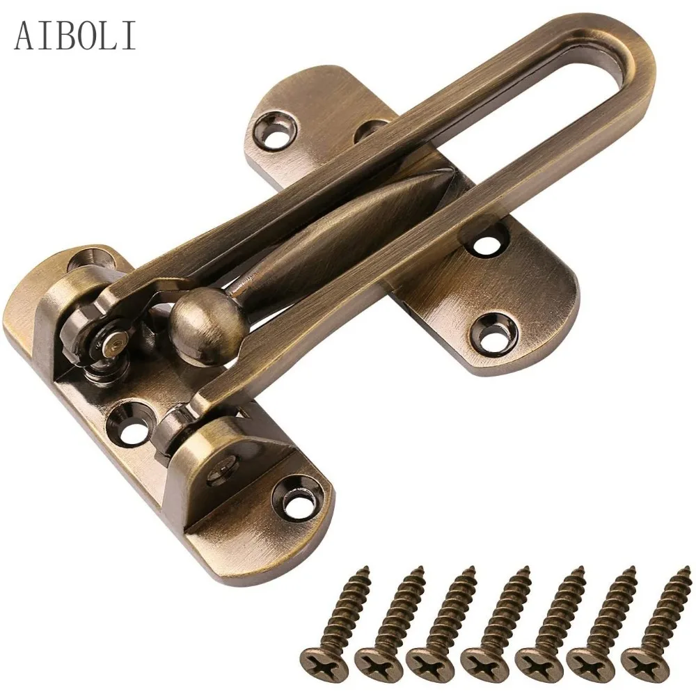 Home Anti-theft Door Buckle Bedroom Kids Room Door Bar Lock Stainless Safety Chain Hotel Anti-lock Buckle Insurance Door Bolt