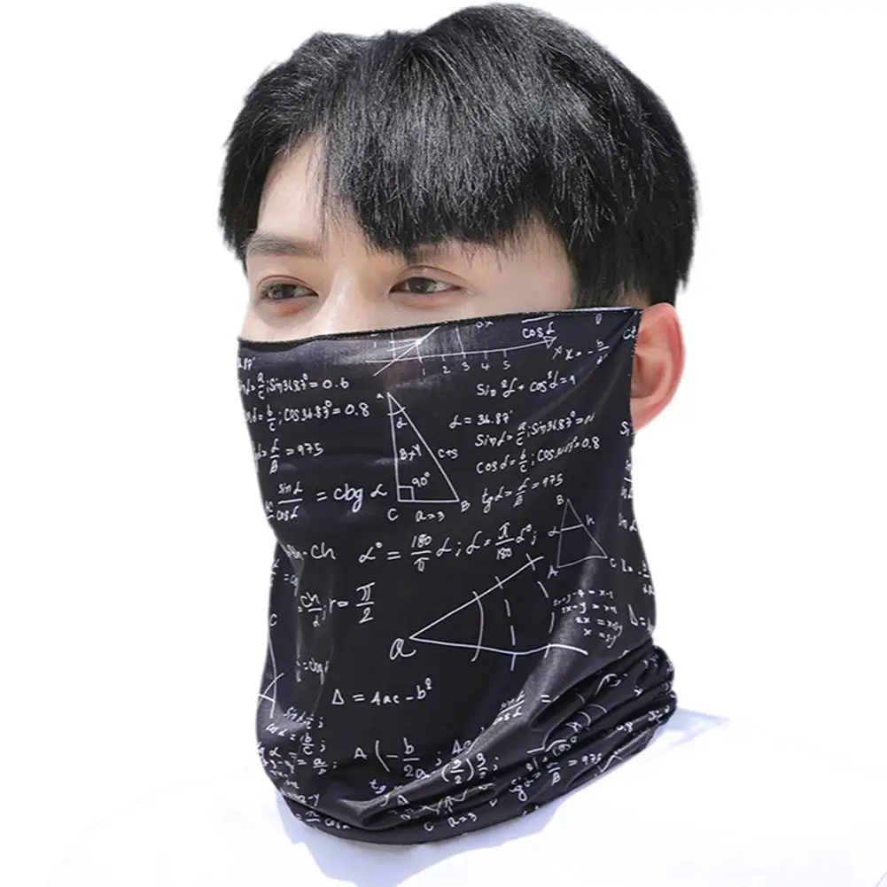 Masker tabir surya Punk Pria Wanita, syal telinga pelindung UV leher wajah musim panas, olahraga luar ruangan Hip Hop bersepeda Bandana S V3J4