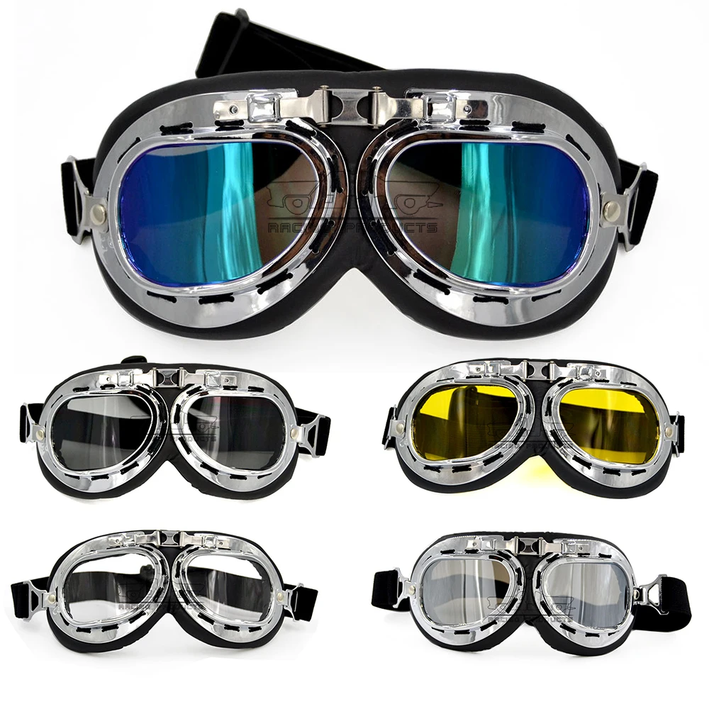 Retro Vintage Motorcycle Goggles Glasses Windproof Vintage Moto Classic Goggles For Cafe Racer ATV Bike Copper Helmet