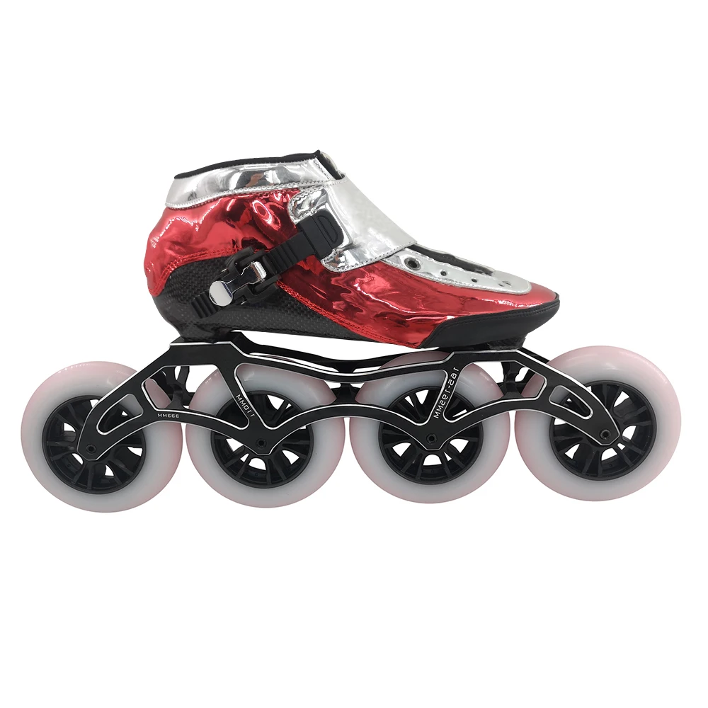 OEM/ODM factory carbon fiber fashion mens womens skate shoes inline speed 3 /4 wheels roller skates