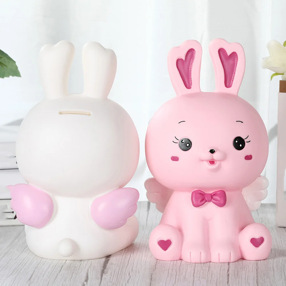 Hucha de conejo de dibujos animados, caja de dinero creativa, monedero para niños, tarro de ahorro con forma de conejo, decoración del hogar, olla de ahorro de escritorio