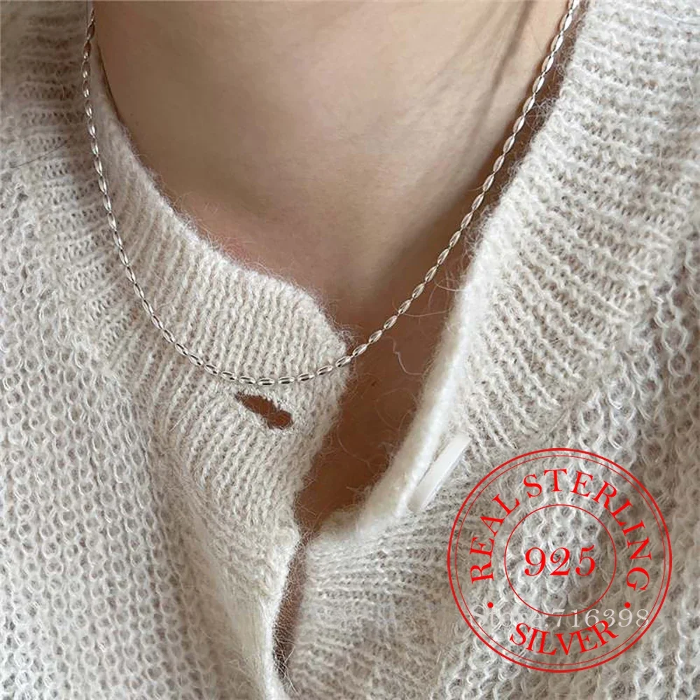 Real Money 925 Sterling Silver Beads Ball Chain Choker Necklace for Women Men Female Luxury Wedding Party Jewelry Gift