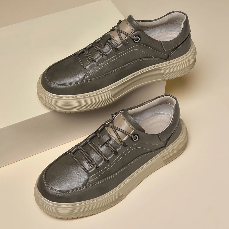 

Men's genuine leather board shoes Comfortable minimalist style Party or work Outdoor hot selling shoes Trendy versatile New