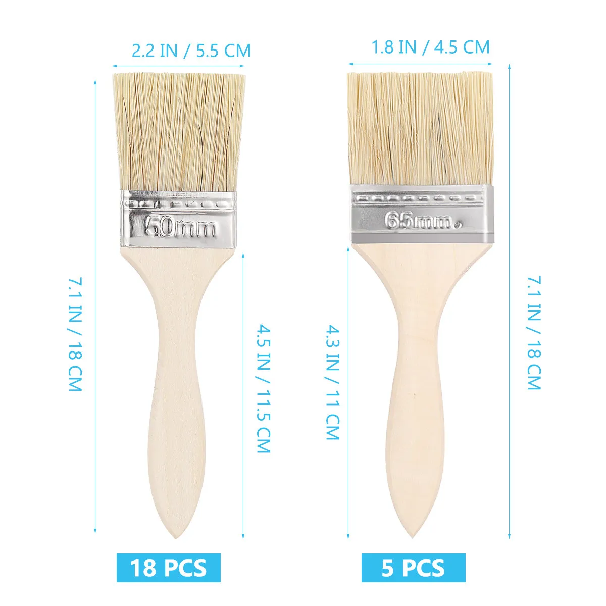 23Pcs Paint Brush Set Wooden Handle Bristle Paint Brushes for Wall Furniture Painting Artist Use Precision Control