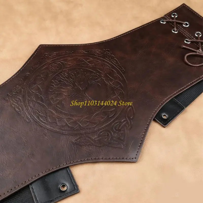 N5KE Comfortable Corset Belt Cosplay Costume PU Leather Waist Cincher Belt for Various Occasion Theme Party Gathering Props
