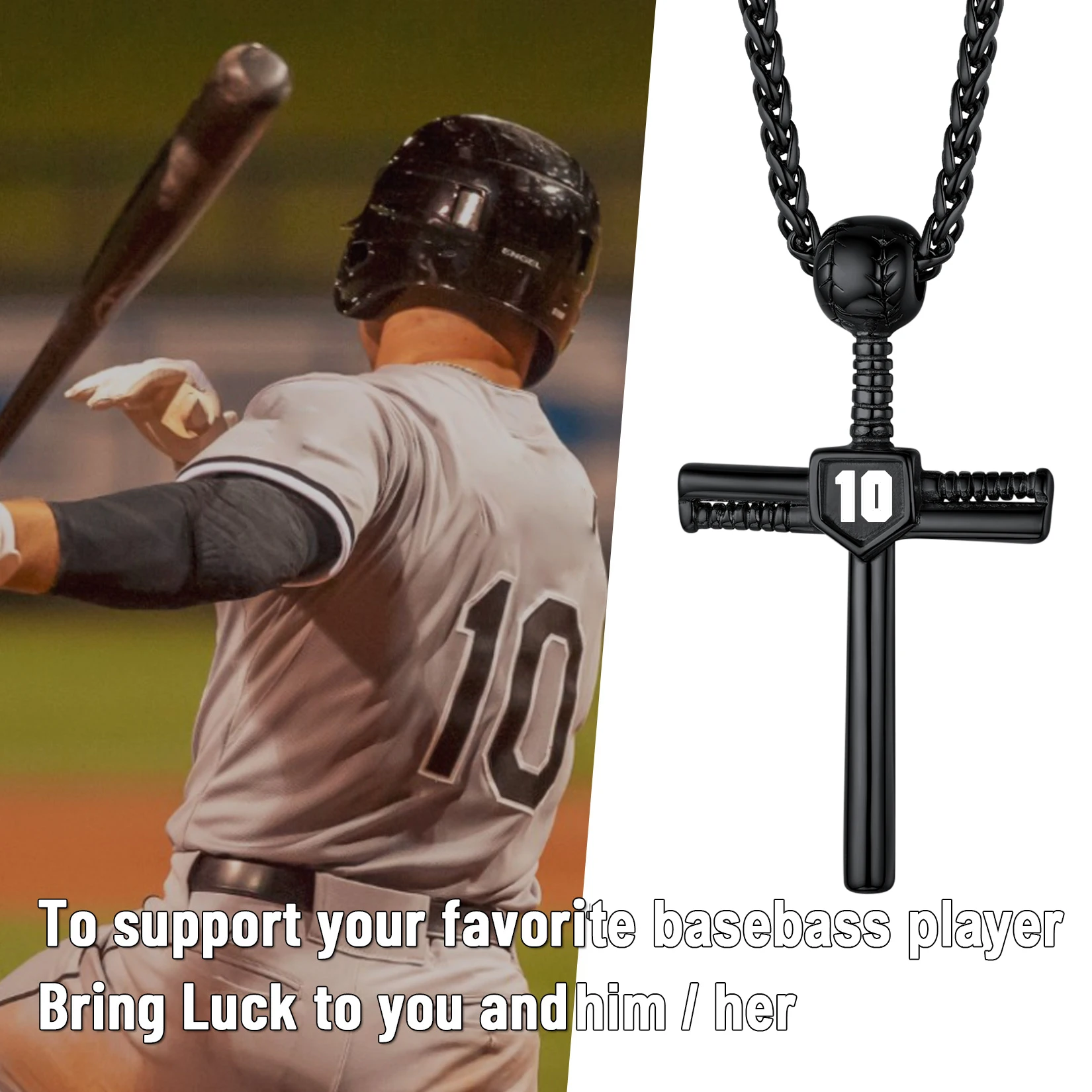 

Stainless Steel Custom Number Baseball Bat Cross Pendant Necklaces for Men Women Personalized Text Engrave Chrismas Jewelry Gift