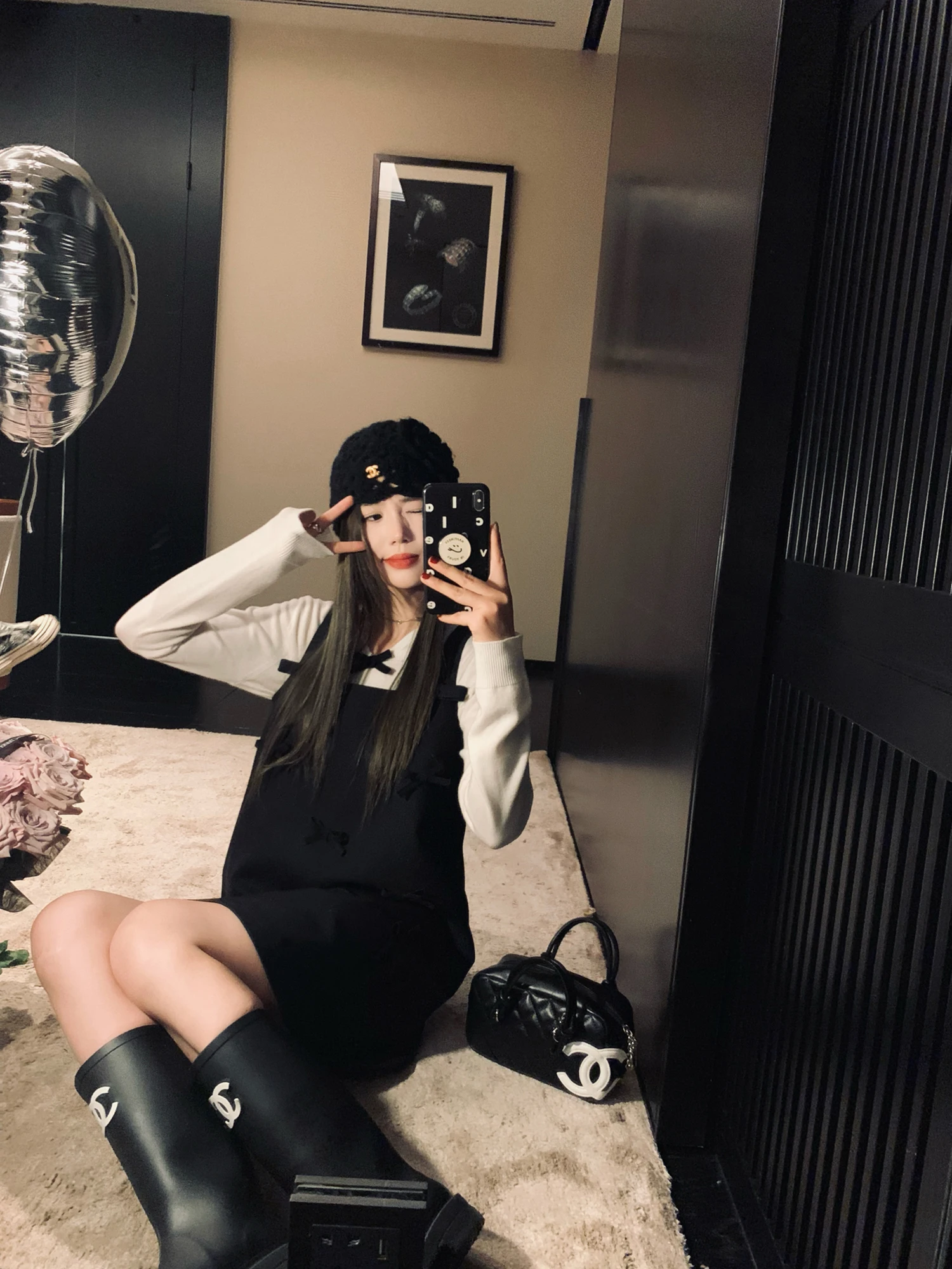 

Knot Woolen Inner irt Doll Collar Korean Sle Commute Faion Long Sve Loose Fit Knitted Top for Women