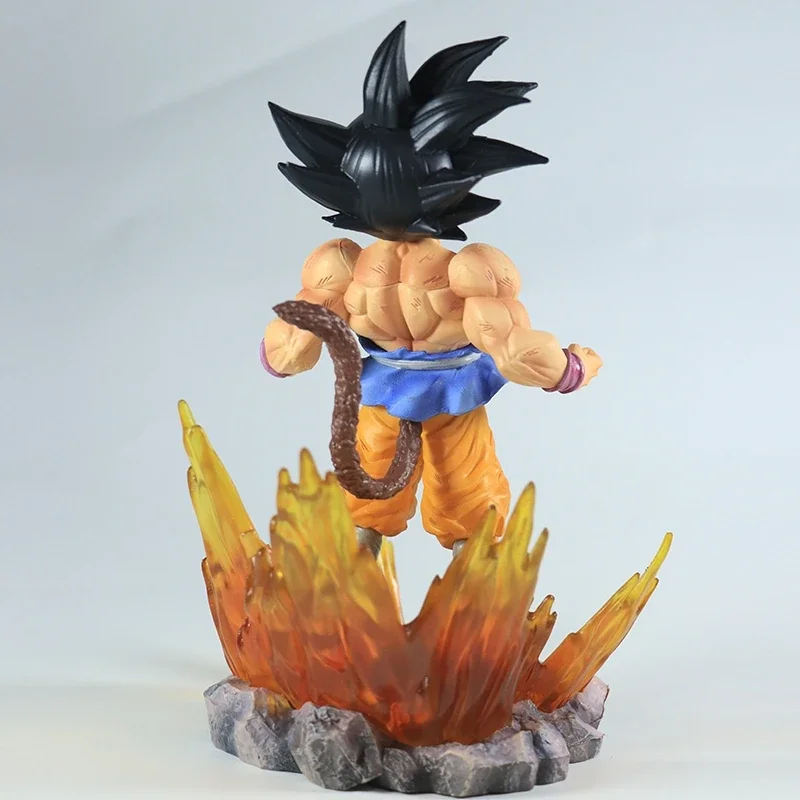 BANDAI 19cm Dragon Ball SHK Kai Ape Series NO.2 Glow Black Hair Super Four Goku Figure PVC Explosive Goku Anime Model Ornament