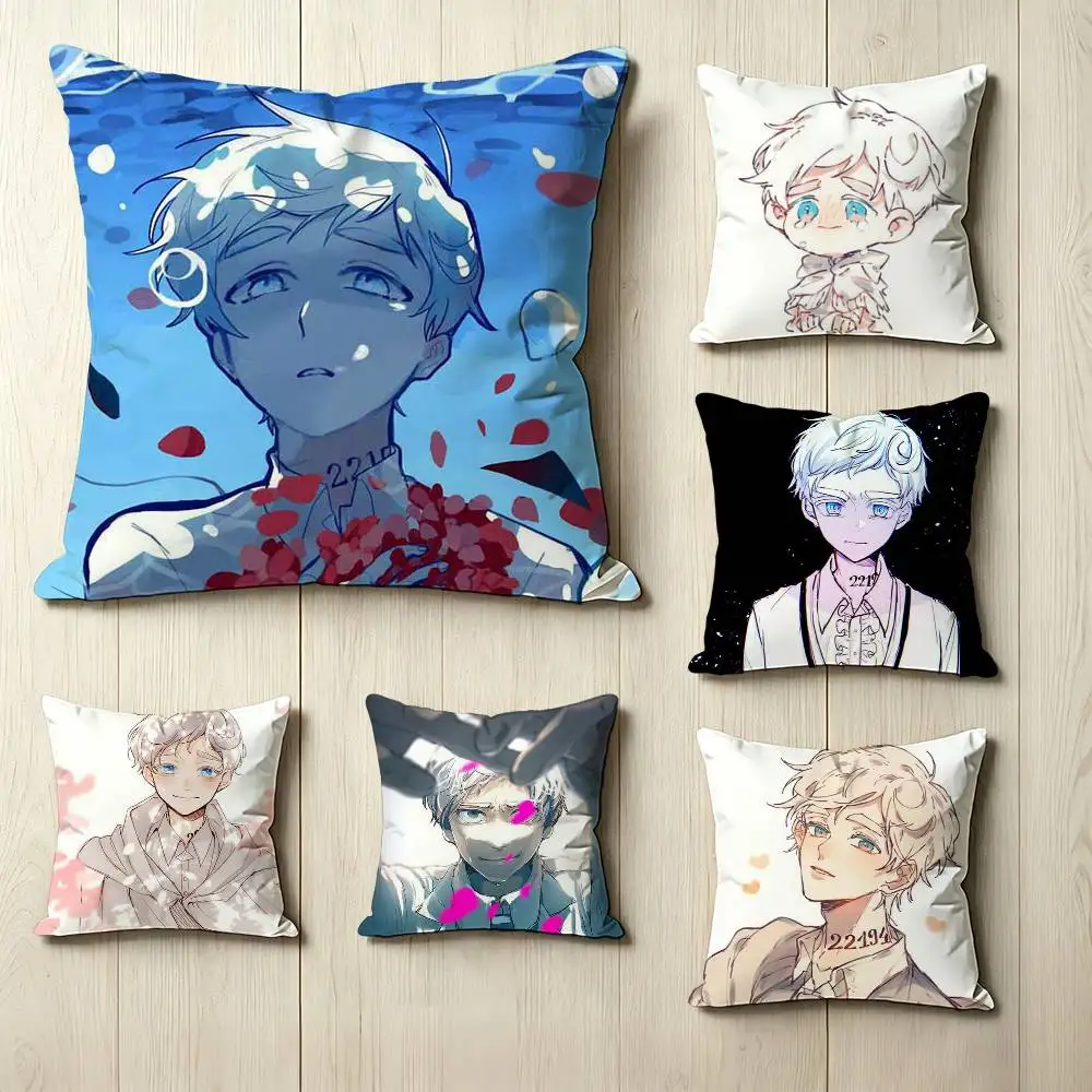 Anime T-The P-Promised Neverland N-Norman Pillow Case Square Double-Sided Sofa Cushion Cover Bedroom Bedside Pillow